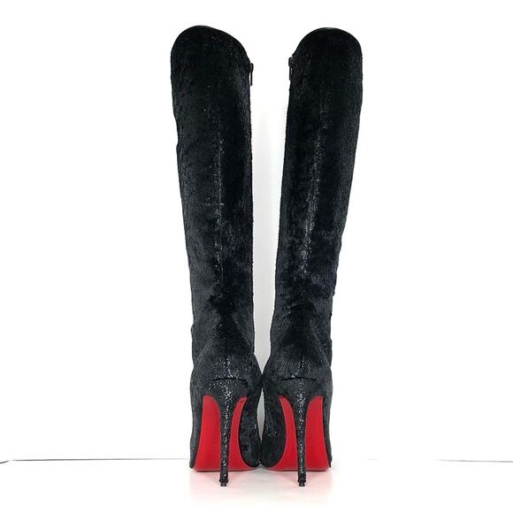 Christian Louboutin Kate Botta 100 Velours Papillon Pointed Toe Boots 39.5 - Picture 4 of 9